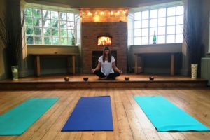 Leigh at Yoga & Wine at Worth Brothers Wines Derby